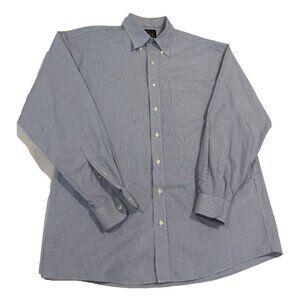 Jos. A. Bank Men's 16.5 / 32 "Traveler Collection" Blue Striped 100% Cotton